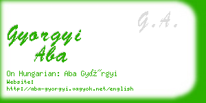 gyorgyi aba business card